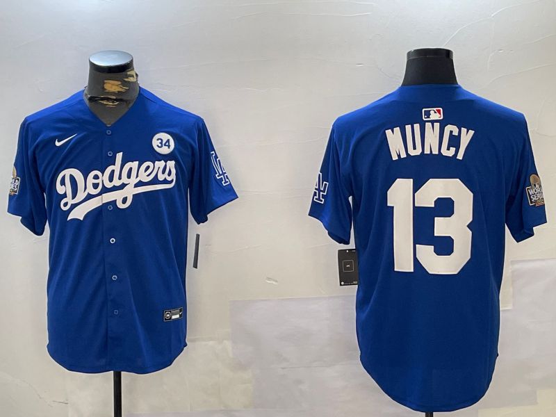 Men Los Angeles Dodgers #13 Muncy Blue Game 2024 Nike MLB Jersey style 1121